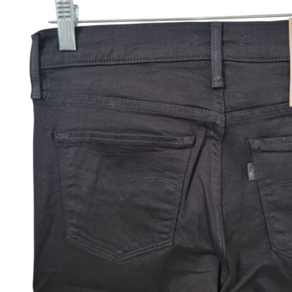 New Levis 315 Shaping BOOT CUT Sz 8 Mid Rise Short 29x30 Black NWT Grunge Emo - Picture 7 of 16